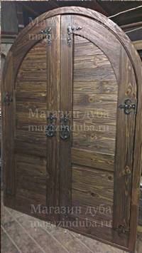 Дереваянная дверь портального типа из состаренной сосны